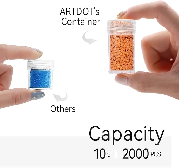 ARTDOT 60 Slots Storage Container for Diamond Art Kits for Adults,Portable Diamond Painting Storage Box with Accessories and Tools