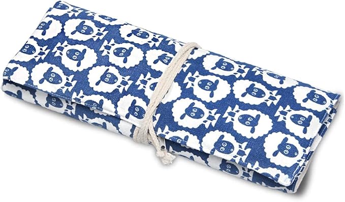 Teamoy Knitting Needles Holder Case(up to 14 Inches), Rolling Organizer for Straight and Circular Knitting Needles, Crochet Hooks and Accessories, Sheep - NO Accessories Included