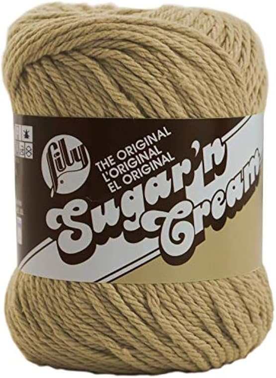 Lily Sugar 'N Cream The Original Solid Yarn, 2.5oz, Medium 4 Gauge, 100% Cotton - Jute - Machine Wash & Dry