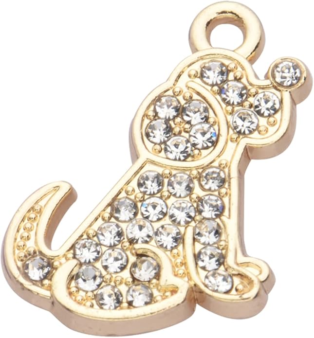 Pack of 20 Rhinestone Charms Gold Plated Pendants Pave Crystal Accessories for Necklace Bracelet Jewelry Making DIY Crafting
