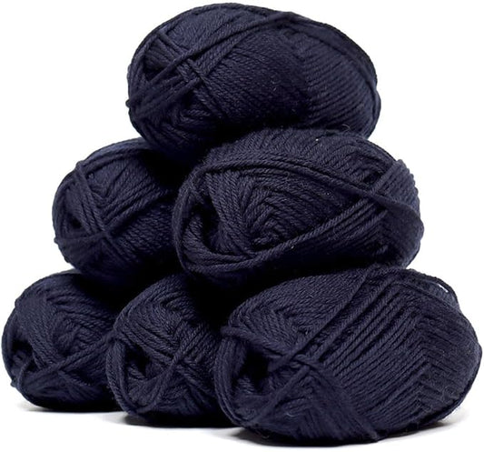Alpaca Warehouse 100% Pure Wool Yarn Superwash Set of 3 Skeins (300 Grams) DK Weight - Sourced Directly from Peru - Heavenly Soft and Perfect for Knitting and Crocheting (Navy Blue - 6 Skeins)