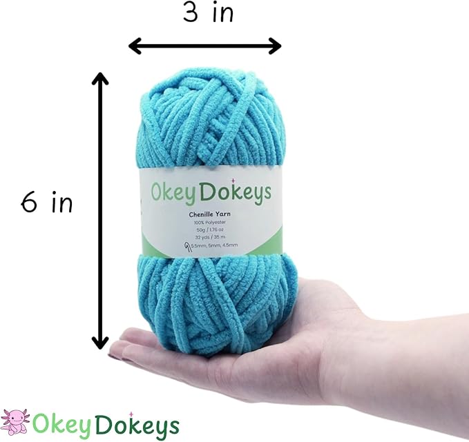 Mix and Match Colors, Automatic Discount at Checkout – Size 6 Chenille Yarn (50g 38yds) – for Crocheting and Knitting, Blankets, Plushies, Amigurumi, and Home Decor – Olive Green, Color 7