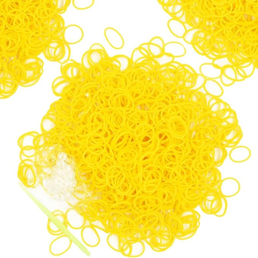 6000-Pack Rubber Loom Bands Making Kit,50PCS S-Clips10-Hooks,Colorful Rubber Bands Refill Kits for Weaving DIY Crafting Gift (Yellow)