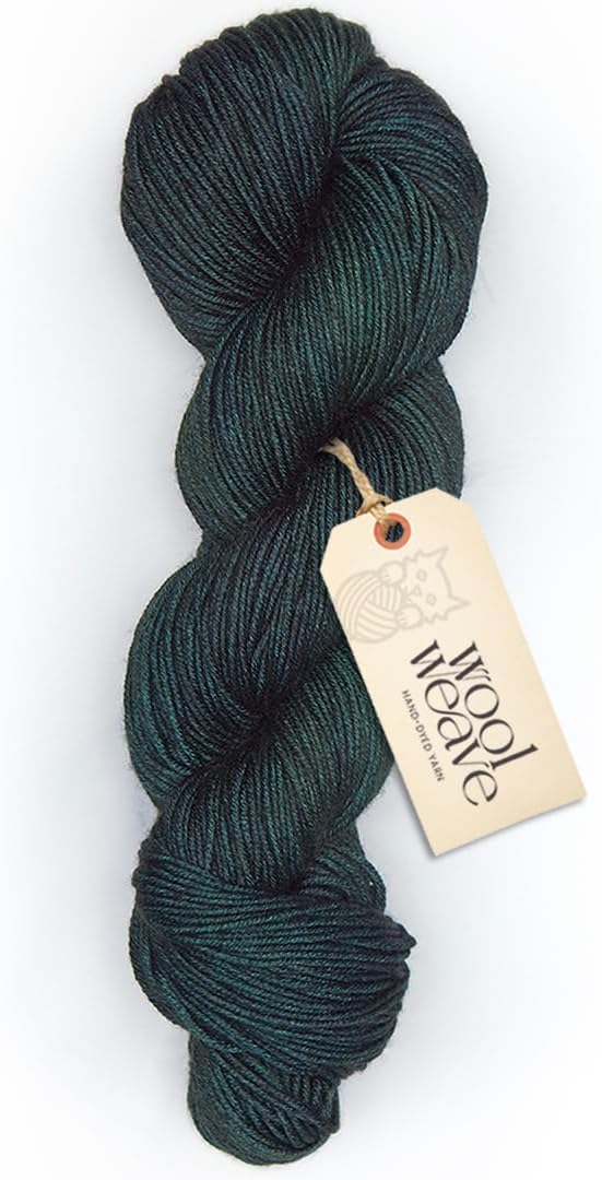 Superwash Merino Wool Yarn for Knitting & Crocheting - Hand Dyed, 100gr, 240 Yards Medium Weight Yarns - Luxurious, Soft & Durable Dark Green Yarn