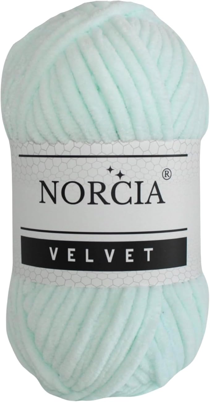 Soft Velvet Yarn Chenille Yarn for Crocheting Super Bulky 100g (74.3 yds) Baby Blanket Yarn for Knitting Amigurumi Yarn for Crochet Weaving Craft (Mint, 1 Skein)