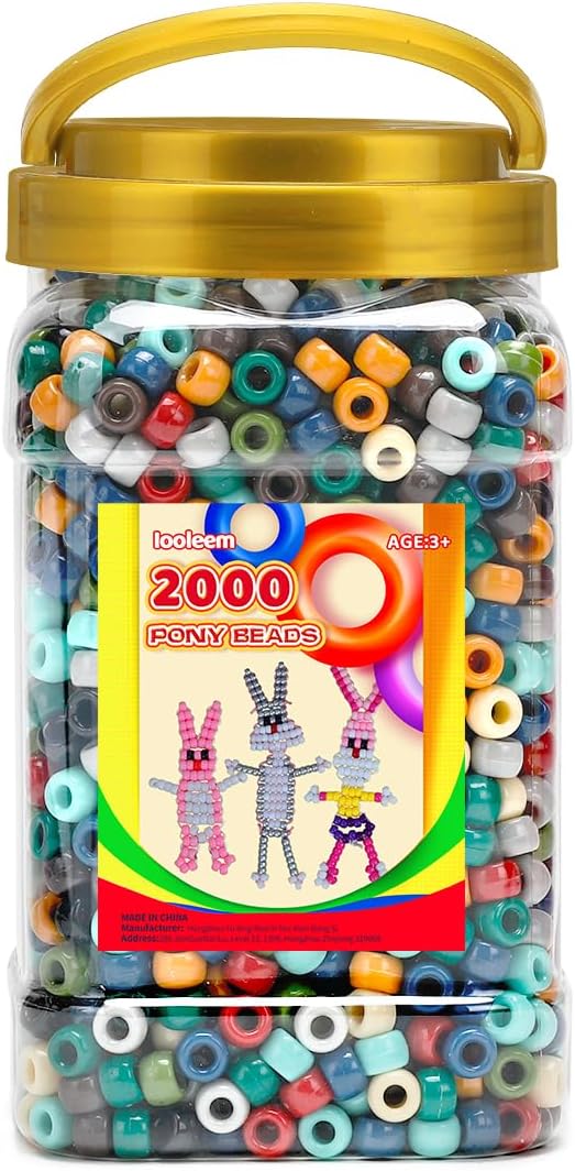 iooleem pony beads(2000pcs earth-tone colored pony beads), beads for jewelry making, beads for crafts, beading supplies, arts & crafts materials for jewelry making.
