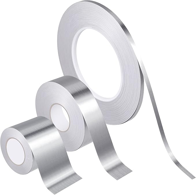 Zonon 3 Rolls Multi Size Self Adhesive Polyester Film Tape 1/5, 4/5, 7/5 Inch Washi Metallic Tape for Detailing Accent Graphic Arts for Walls Cars and Boats Trim(Silver)