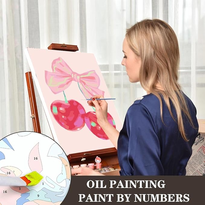 cupmod 6 Packs Vintage Paint by Numbers Kit for Adults,DIY Acrylic Watercolor Oil Painting by Number On Canvas Without Frame,Retro Funny Drinks Paint by Numbers Kit for Home Wall Decor 8x12inch