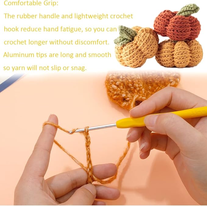 Crochet Hook, 3.5 mm Ergonomic Crochet Hook, Crochet Needles for Arthritic Hands, Knitting Needles with Soft Handle Beginners and Experienced Hobbyists (3.5 mm)