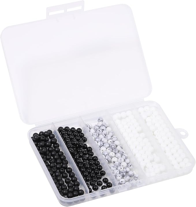 Songxi Stone Beads Bracelet Making Kit 300PCS, 6mm Loose Crystal Gemstone Beads for Bracelet Necklace Earring, DIY Crafts Beads for Jewelry Making for Couples Lovers Adults