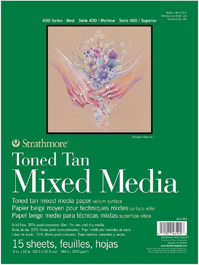 Strathmore Toned Mixed Media Paper Toned Tan 9"X12"-15 Sheets -62462209