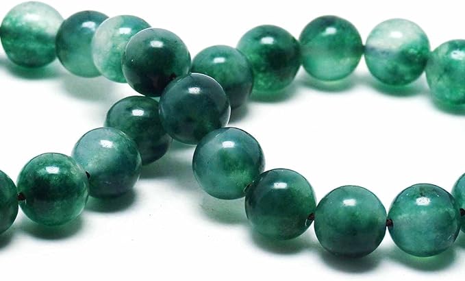 Natural Stone Beads Gemstone Beads for Jewelry Making - Crystal Beads for Bracelets, 6mm Beads Round Loose Beads(59-62pcs, 6mm, Moss Chalcedony)