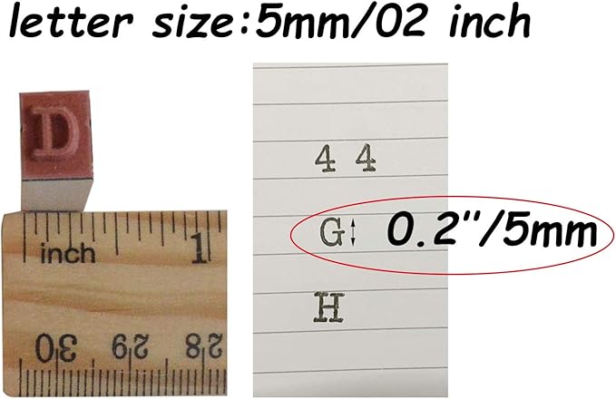 Pack of 36 Pcs Small Wooden Rubber Stamps 0.2 Inch of Letter and Number for DIY Craft Card and Photo Album (B)