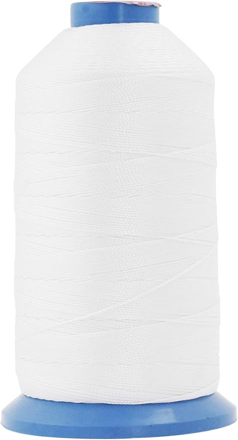 Mandala Crafts Size 207 630D T210 Bonded Nylon Thread - White 800 YDs Tex 210 Heavy Duty Sewing Threads for Leather, Jeans, Weaving, Outdoor Marine Upholstery