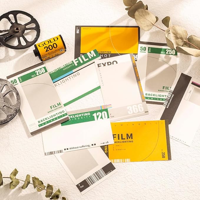Diuhofart 94Pcs Scrapbooking Supplies Kit, Old Film Strips Photo Frames for Junk Journal Supplies, Scrap Booking Cutouts Papers Scrapbook Materials, Quote Stickers for Journaling, Collage