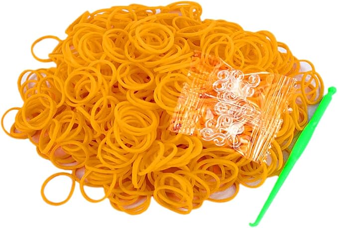 Salome Idea 3000Pcs Loom Rubber Bands Refill Kit, Includes 75 S-Clips & 5 Hooks, Premium Rubber Band Bracelet Making Supplies for Kids DIY Crafting Gift (Neon Orange)