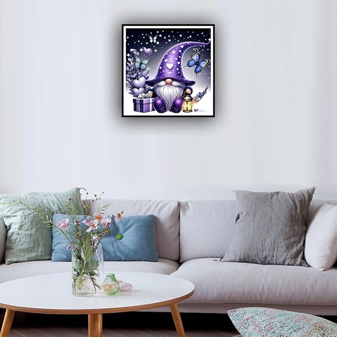 hill froeistung 5D Gnome Diamond Art Painting Kits for Adults,Butterfly Diamond dots, Love DIY Full Drill Diamond Art Painting Set for Home Wall Decor Gifts (12X12 inch)