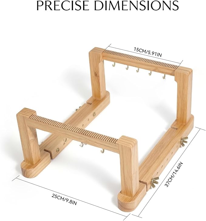 TMEGMIC Adjustable Wood Bead Loom Kit for Beginners & Adults - Professional Wooden Weaving Frame for Jewelry Making - Sturdy & Easy-to-Use Tool for Seed Beads, Bracelets, Belts & DIY Crafts