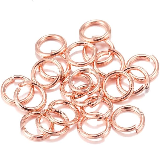 700pcs Jewelry Making Accessories Set with 100 Lobster Claw Clasp 200 Bead Tips Knot Covers 200 Crimp Tube Beads and 200 Open Jump Ring Connectors for DIY Jewelry Bracelets Necklaces(Rose Gold)