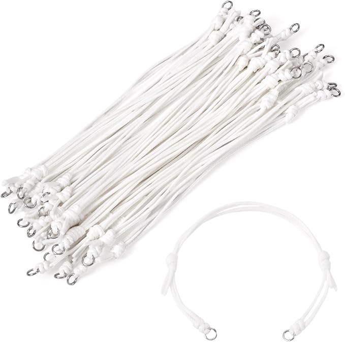 KISSITTY 20pcs Adjustable Bracelet Cords for Connector Charms Waxed Polyester Thread Cord Simple Color Half Finished Bracelet for Friendship Bracelets Jewelry Making
