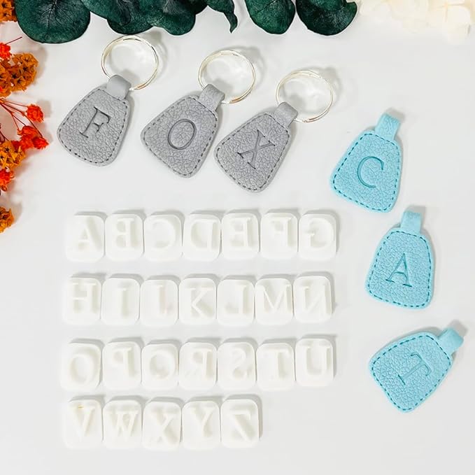 Xaekicr 26PCS Alphabet Polymer Clay Cutters Set – Uppercase Letter Clay Cutters for Polymer Clay Molds, Clay Tools for DIY Crafts, Leather, Baking