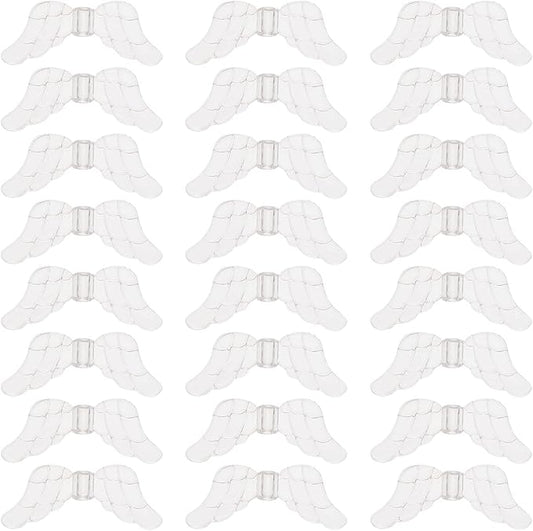 SUNNYCLUE 1 Box 200Pcs Wings Beads Angel Wing Beads Transparent Clear Acrylic Charms Christmas Guardian Angel Fairy Loose Spacers for Jewelry Making Kit Earrings Necklace Supplies Adult Women