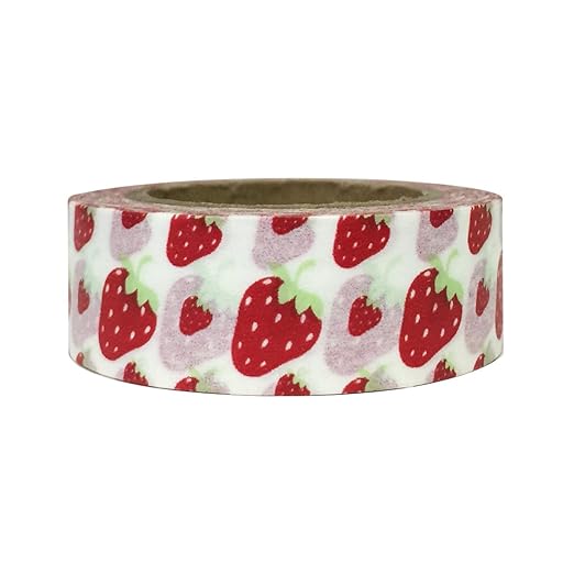 Wrapables Colorful Washi Masking Tape, Strawberries