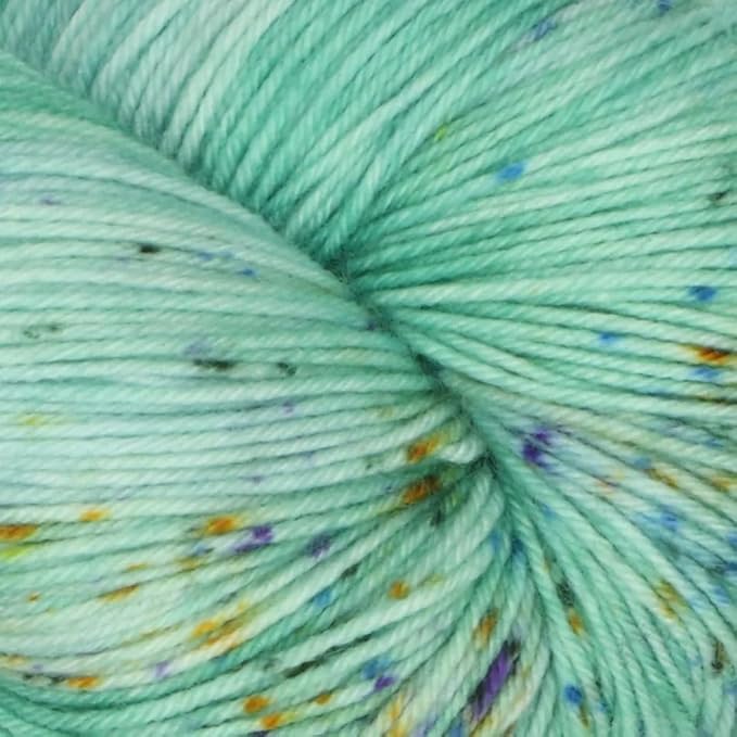 KnitPro Symfonie Fingering Weight Hand Dyed Variegated Yarn Skein | Extra Fine Merino Wool & Polyamide Blend for Knitting & Crocheting, Oeko-TEX Certified 400m, 100g | Terra Mint Sky