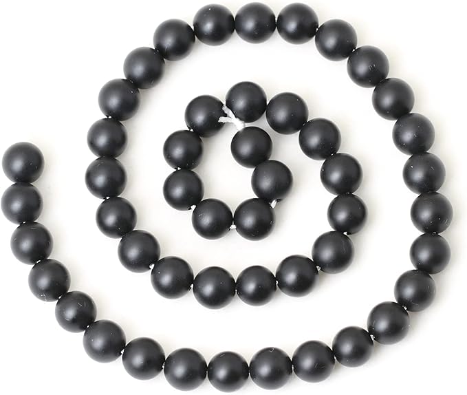 45PCS 8mm Natural Matte Black Onyx Round Loose Beads DIY Bracelet Necklace Materials 1 Strand 15"