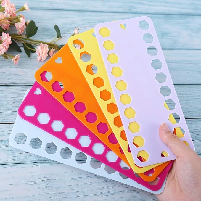 5 Color Plastic Floss Bobbin, Plastic Sewing Thread Winding Plate Board Card for Cross Stitch Embroidery Thread Bobbins Organizer Craft DIY Sewing Storage