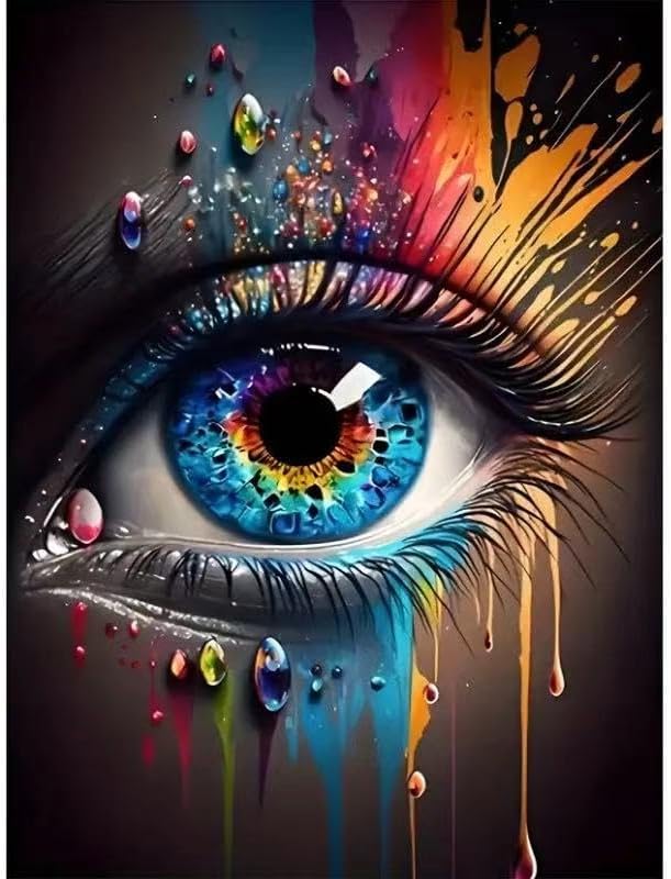 SHICERNHJ Eye Diamond Painting Kits for Adults DIY 5D Diamond Art Paint with Round Diamonds Dots Kits for Adults Full Drill Painting Kit Gem Art and Crafts for Home Wall Decor 12x16Inch