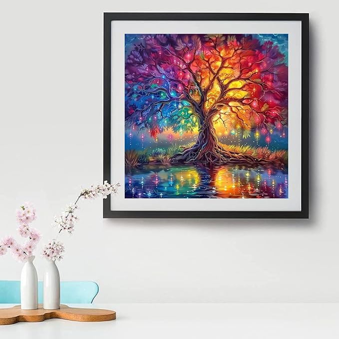 mrpwnle Tree of Life Diamond Art Kits for Adults-Diamond Painting Kits for Adults Beginners, 5D Full Drill Diamonds Painting, DIY Gem Art Crafts Kit Home Wall Decor Gifts 12x12inch