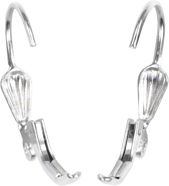ugems 3-pairs sterling silver shell leverback earring findings