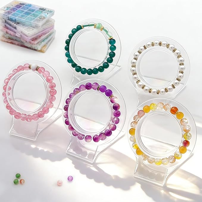 DIPSEOI 8mm Glass Beads for Bracelet Kit - 3000 Pcs Jewelry Making Kits Bead DIY with Spacer Charms (Multicolor 6 Boxes)