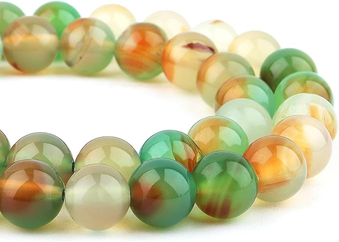 Natural Stone Beads for Jewelry Making - 10mm Gemstone Round Beads for Bracelets(35-37pcs, Peacock Agate)