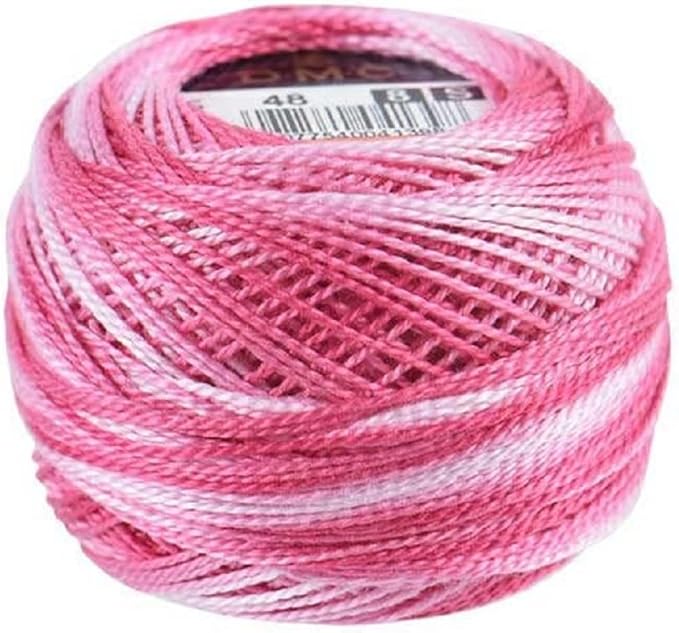 DMC 116 8-48 Pearl Cotton Thread Balls, Variegated Baby Pink, Size 8