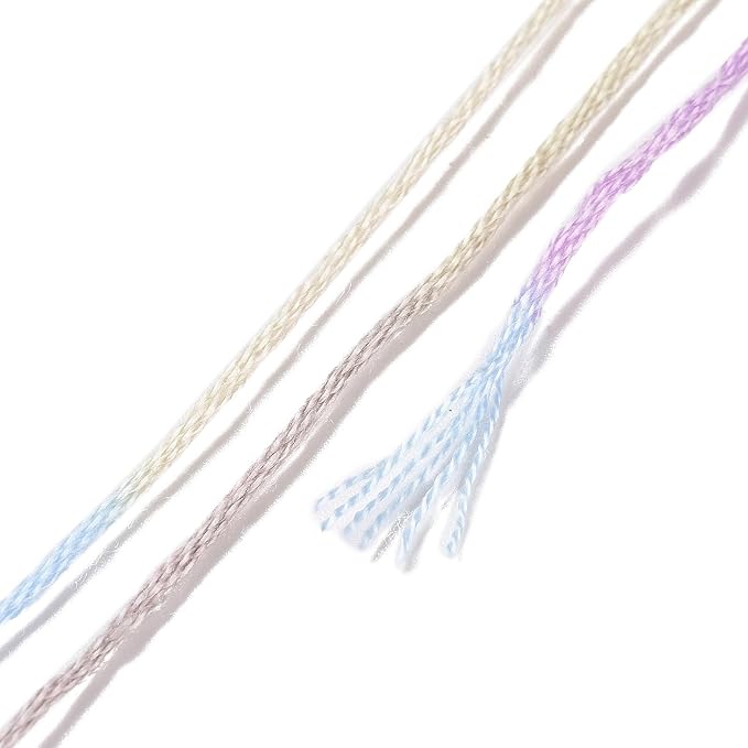 FASHEWELRY 10 Skeins Embroidery Floss Thread 0.5mm Dyed Cross Stitch Floss 6-Ply Lilac Friendship Bracelet String for Jewelry Making Bracelets Sewing Knitting Stitching Craft DIY