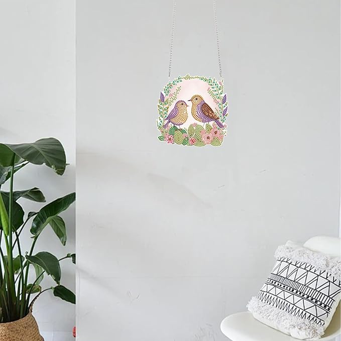 TDFERAN Diamond Painting Pendant Easter DIY Diamond Art Decoration Kit Window Pendant, Gem Art Wall Home Window Decoration Adult Digital Painting Women Crafts Hobby