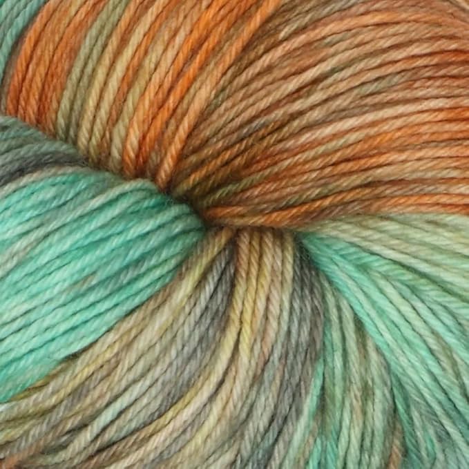 KnitPro Symfonie Fingering Weight Hand Dyed Variegated Yarn Skein | Extra Fine Merino Wool & Polyamide Blend for Knitting & Crocheting, Oeko-TEX Certified 400m, 100g | Terra Lagoon Dream