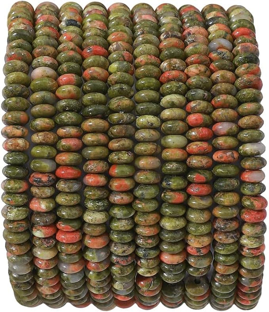 beadia natural unakite disk stone beads 4x2mm 160pcs rondelle loose semi gemstone beads for jewelry making design