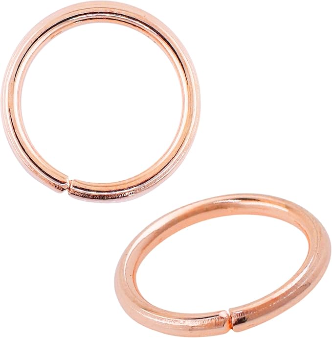 Mandala Crafts Assorted Rose Gold Color Jump Rings Jewelry Findings Metal O Rings for Jewelry Making Supplies - 700 8mm Small Open Jump Rings Kit for Necklace Earring