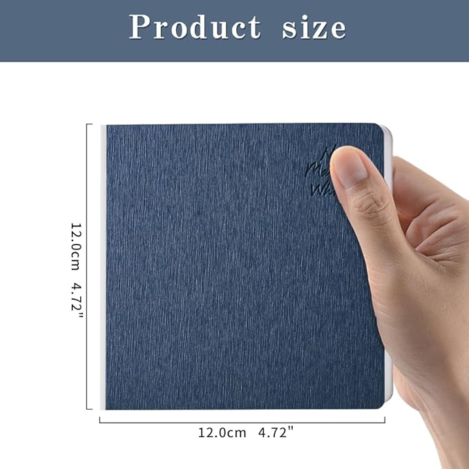 Mifuner Deep Blue Hardcover Sketchbook Square Hardbound Sketch Journal 4.7 x 4.7 Inch 42 Sheets Art Book 250GSM Ultra Smooth Paper Ideal for Pencils,Water Color Pen,Marker Pen