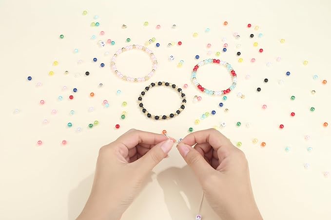 1260 Pcs Pearl Beads Bracelet Making Kit 6mm Pearl Beads for Crafts Friendship Bracelet Kit 6mm Beads for DIY Crafts