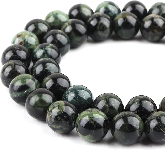 Natural Stone Beads for Jewelry Making - 8mm Gemstone Round Beads for Bracelets(45-47pcs, 8mm, Kambaba Jasper)