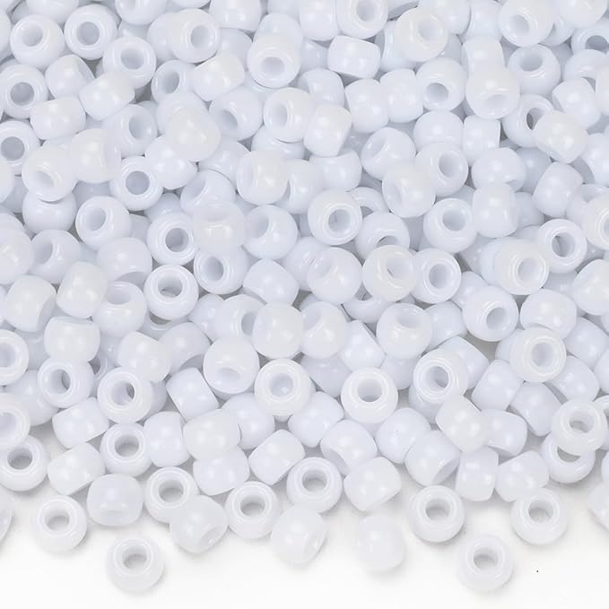IOOLEEM White Pony Beads,1200pcs Beads for Bracelets Making & Hair braiding, Kandi Friendship Bracelets & Jewelry Making.