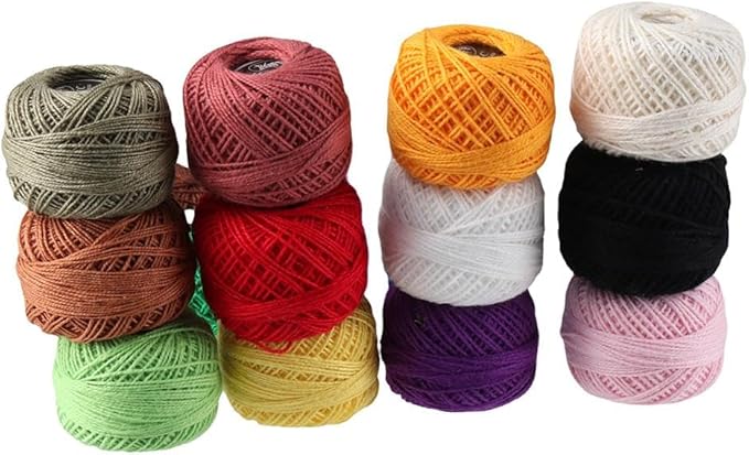 16 Rolls of Colorful Cotton Thread Ball Crochet Embroidery Rainbow Color Cross Stitch Thread Sewing for Cross Stitch Crafts(style2)