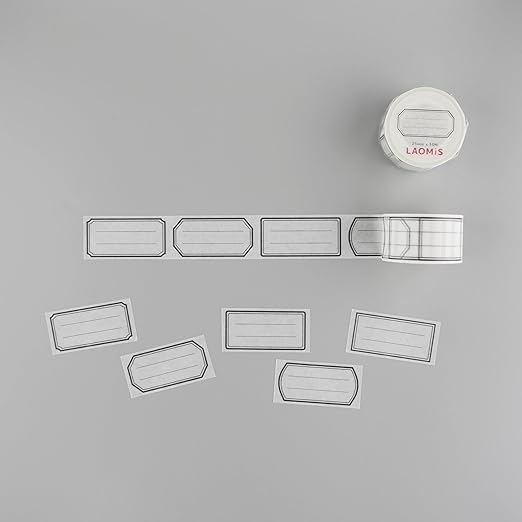 Japanese Label Writable Washi Tape / 25mm x 10M / 200 Stickers (Black)