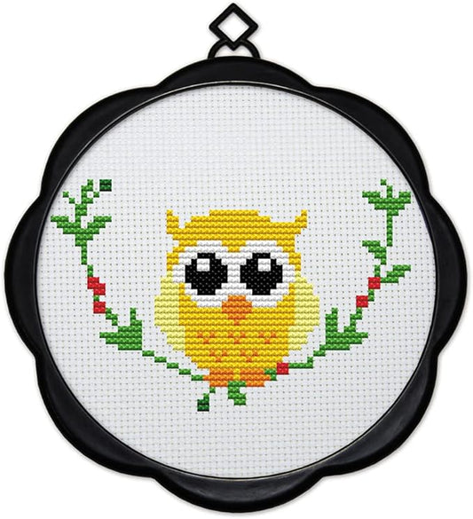 Awesocrafts Cross Stitch Kits Owl 11CT Stamped Patterns Easy Cross Stitching Embroidery Needlework Kit Supplies (Owl)