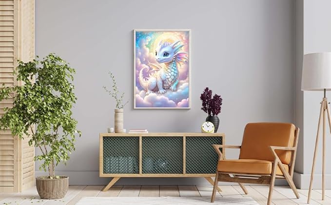 ARPADAMO Diamond Art Kits for Adults,5D Dragon Diamond Painting DIY Animal Diamond Art Diamond Painting Kits for Adult,Round Full Drill Diamonds, Diamond Art Kits for Home Decor-12x16inch