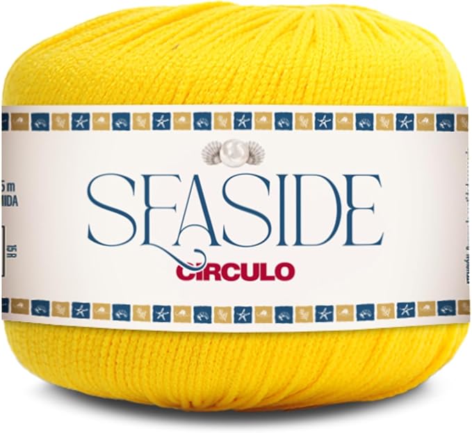 CIRCULO Seaside Yarn, Perfect for Beachwear, Bikinis & Cover-Ups, Quick-Drying & Lightweight, Fingering Weight, 100% Polyamide, 180.4 yds, 50g (616 - Canary)